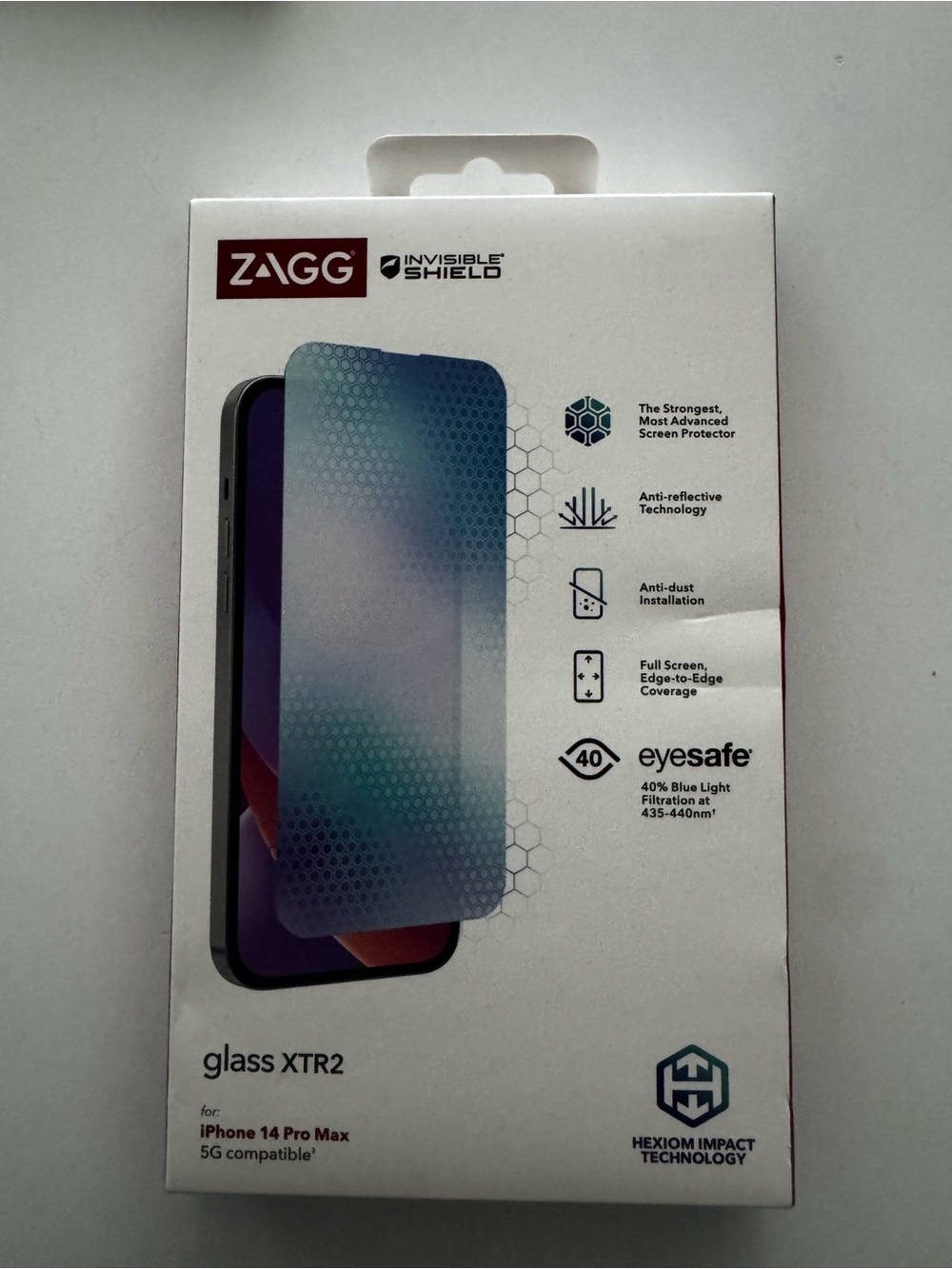ZAGG InvisibleShield Glass XTR2 Screen Protector for iPhone 14 Pro Max - Blue